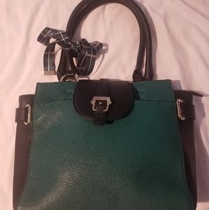 Green and black purse